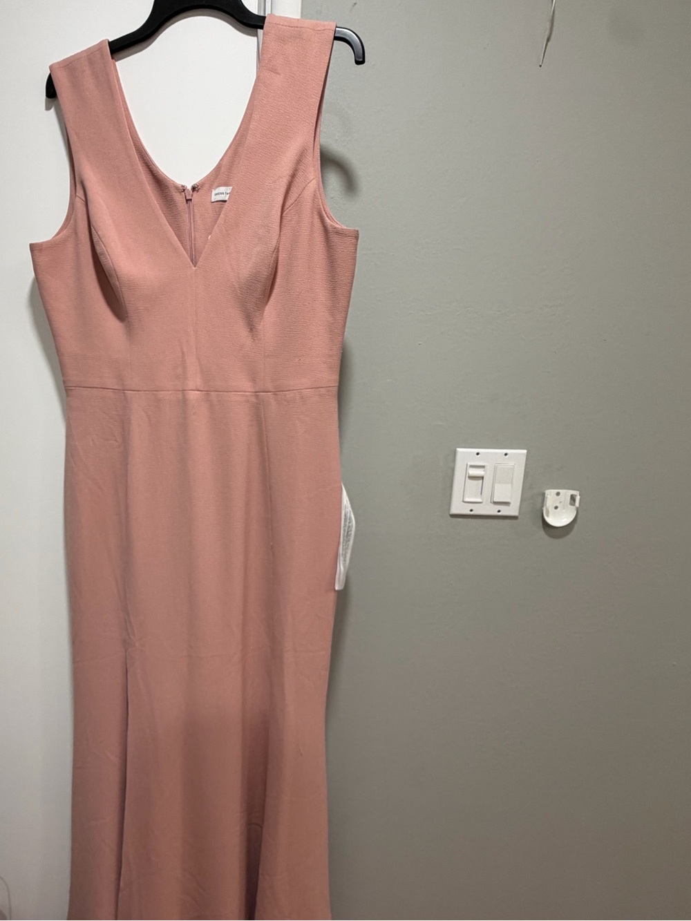 Dress the Population Sandra Plunge Crepe Mermaid Maxi Gown Pink XXL